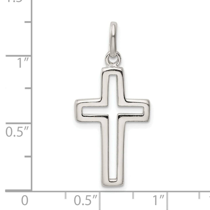 Lovely Rita's Pendants & Charms Sterling Silver Cut-out Cross Charm Pendant