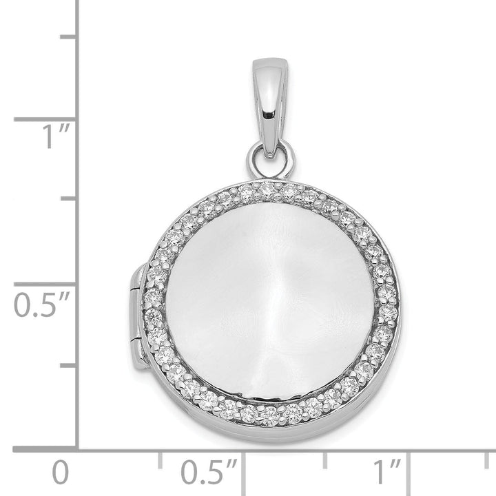 Lovely Rita's Pendants & Charms Sterling Silver CZ 23mm Circle Locket