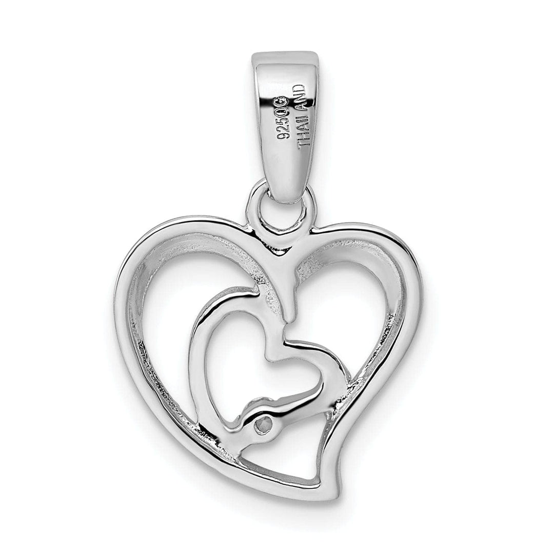 Lovely Rita's Pendants & Charms Sterling Silver CZ Double Heart Pendant