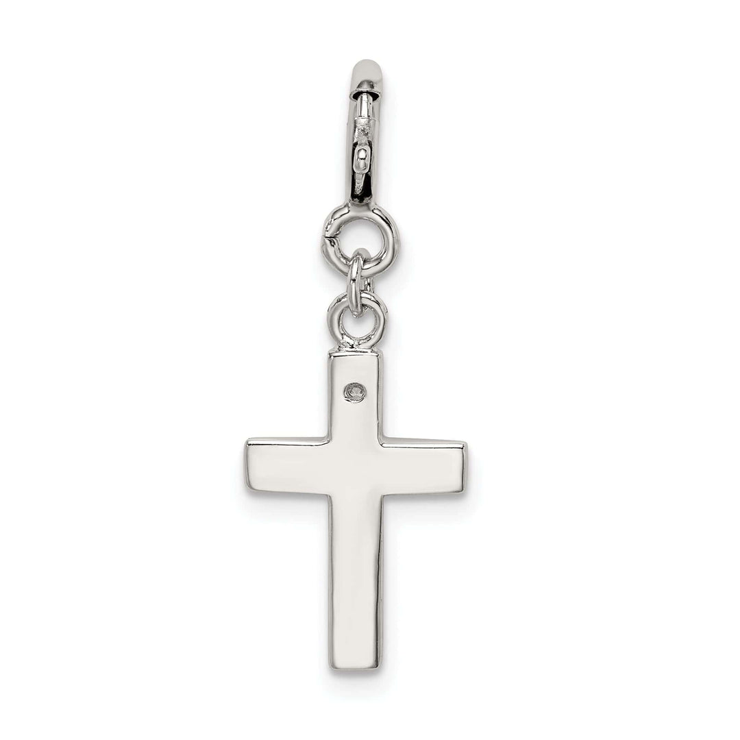 Lovely Rita's Pendants & Charms Sterling Silver CZ Faith Cross Clip-on Charm