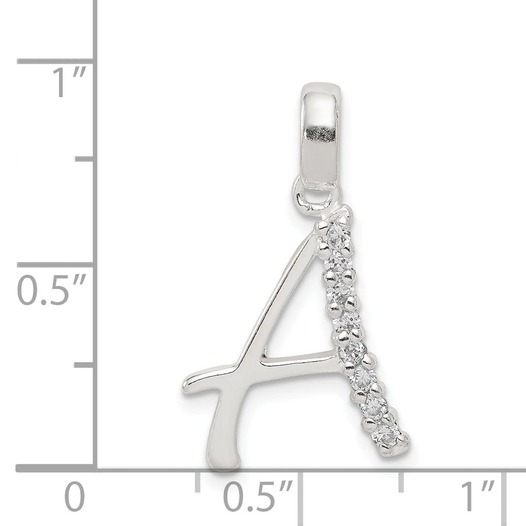 Lovely Rita's Pendants & Charms Sterling Silver CZ Initial A Charm Pendant