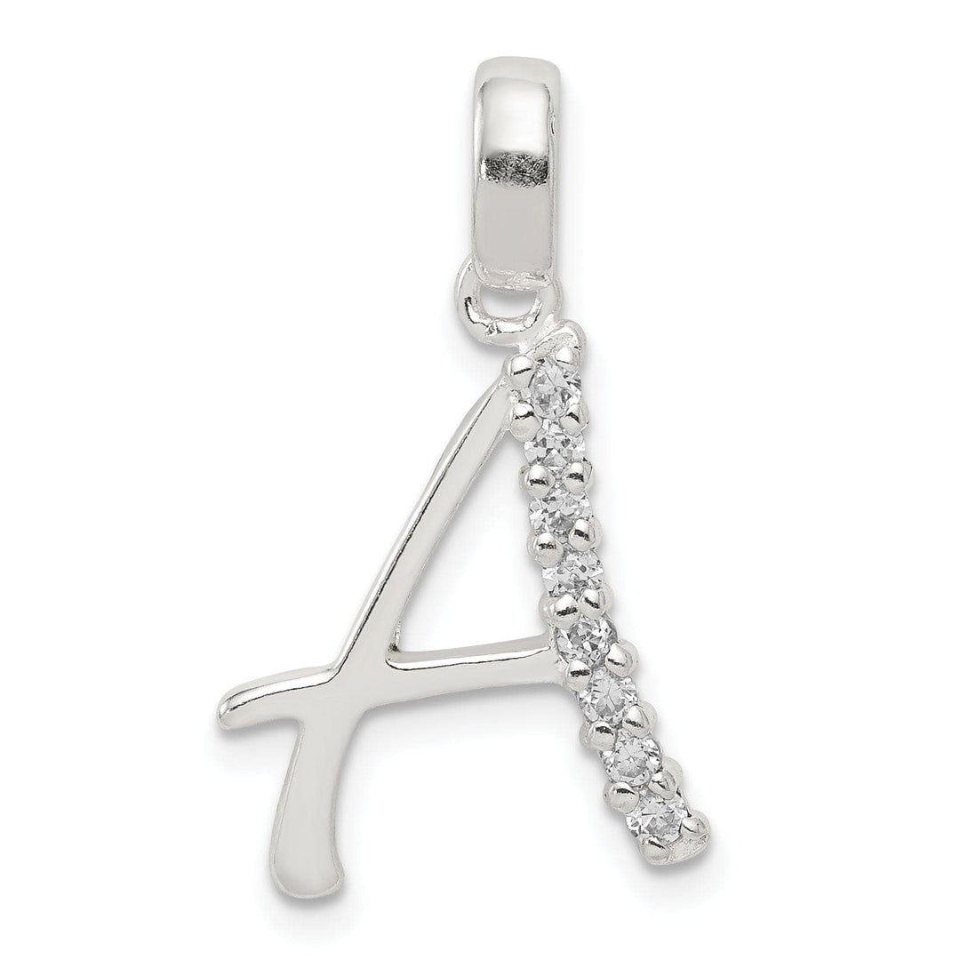 Lovely Rita's Pendants & Charms Sterling Silver CZ Initial A Charm Pendant