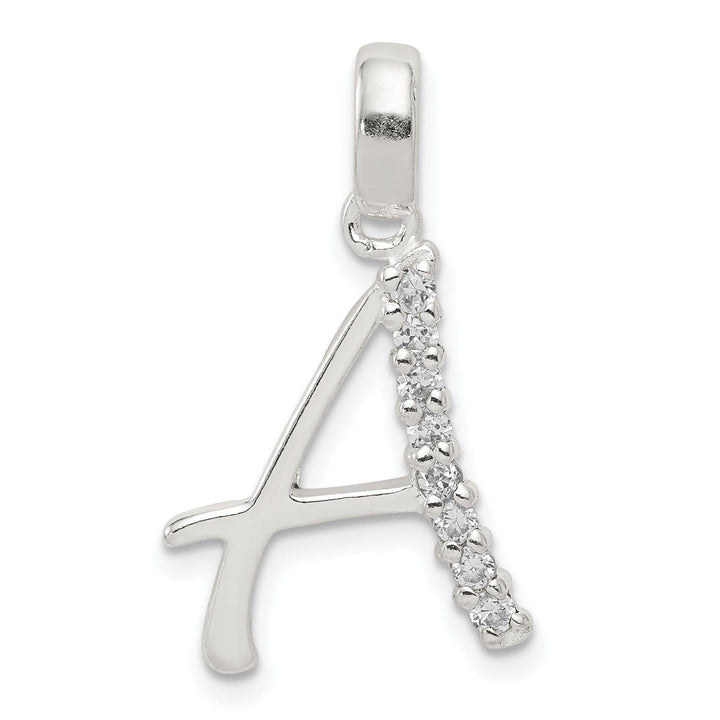 Lovely Rita's Pendants & Charms Sterling Silver CZ Initial A Charm Pendant