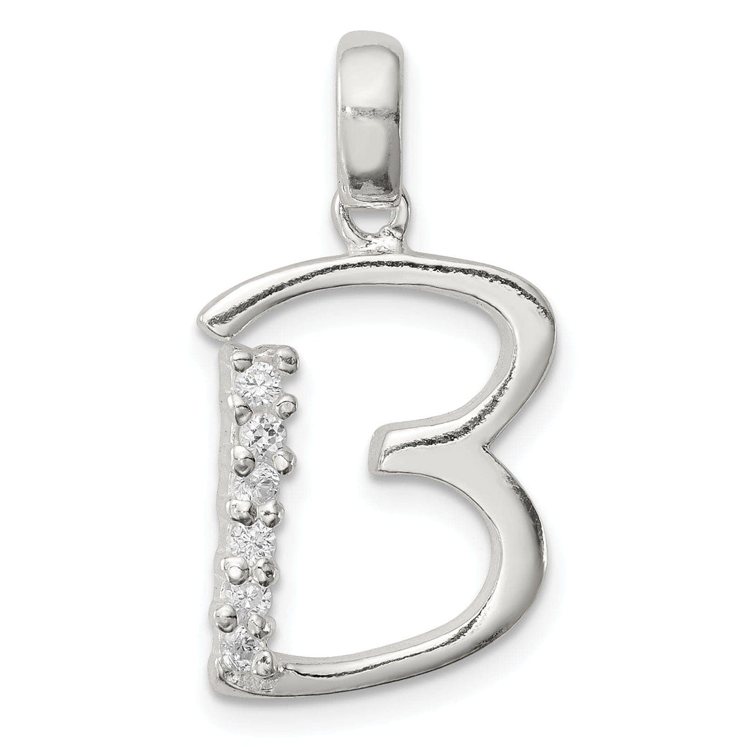 Lovely Rita's Pendants & Charms Sterling Silver CZ Initial B Charm Pendant