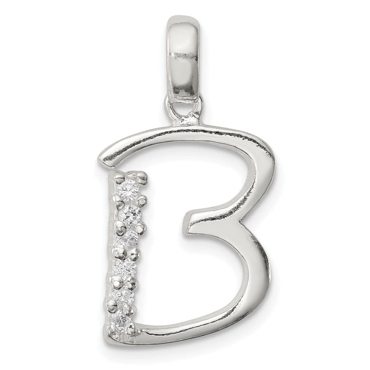 Lovely Rita's Pendants & Charms Sterling Silver CZ Initial B Charm Pendant