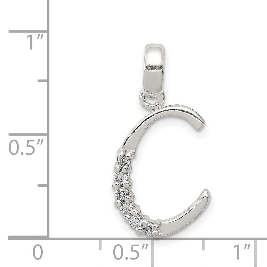 Lovely Rita's Pendants & Charms Sterling Silver CZ Initial C Charm Pendant