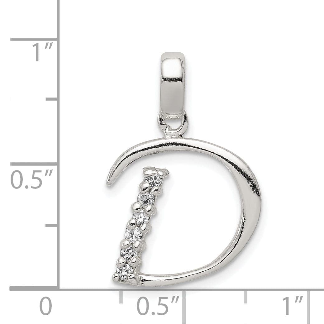 Lovely Rita's Pendants & Charms Sterling Silver CZ Initial D Charm Pendant