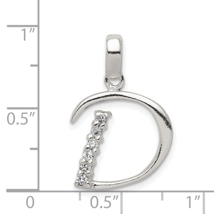 Lovely Rita's Pendants & Charms Sterling Silver CZ Initial D Charm Pendant