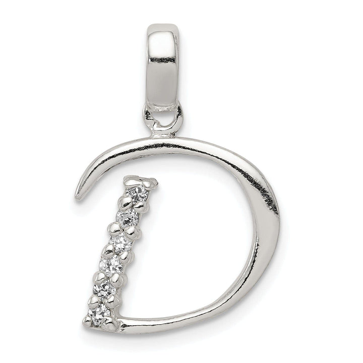 Lovely Rita's Pendants & Charms Sterling Silver CZ Initial D Charm Pendant