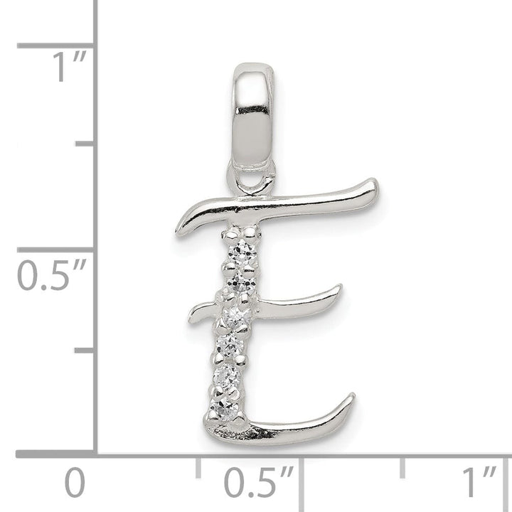 Lovely Rita's Pendants & Charms Sterling Silver CZ Initial E Charm Pendant