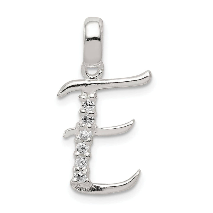 Lovely Rita's Pendants & Charms Sterling Silver CZ Initial E Charm Pendant