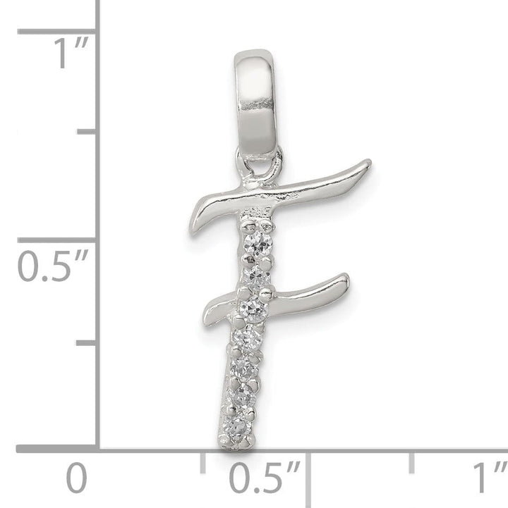 Lovely Rita's Pendants & Charms Sterling Silver CZ Initial F Charm Pendant