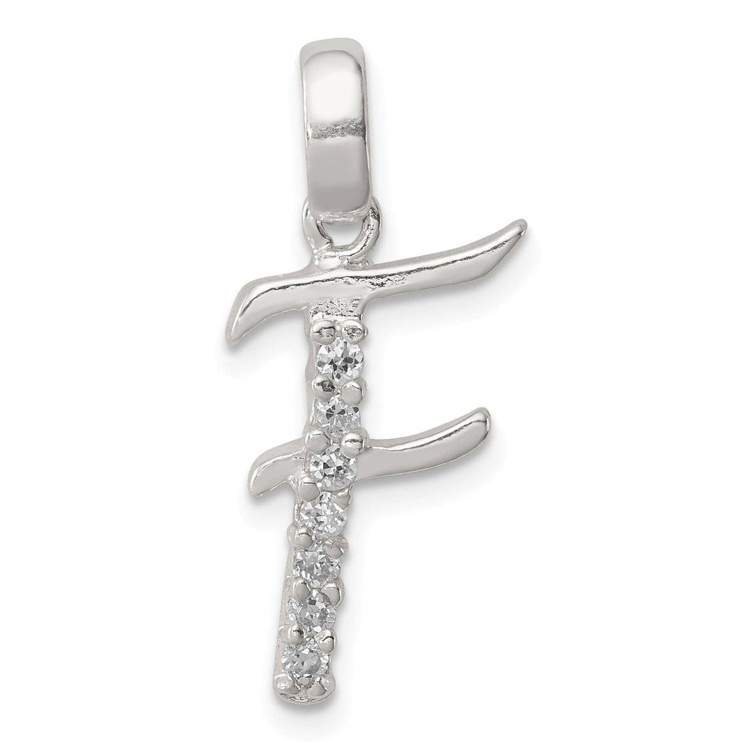 Lovely Rita's Pendants & Charms Sterling Silver CZ Initial F Charm Pendant