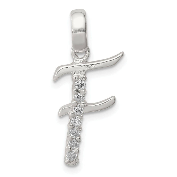 Lovely Rita's Pendants & Charms Sterling Silver CZ Initial F Charm Pendant