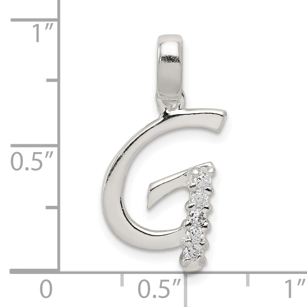 Lovely Rita's Pendants & Charms Sterling Silver CZ Initial G Charm Pendant