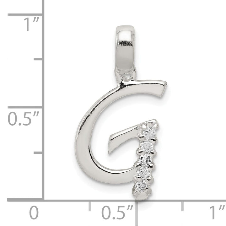 Lovely Rita's Pendants & Charms Sterling Silver CZ Initial G Charm Pendant
