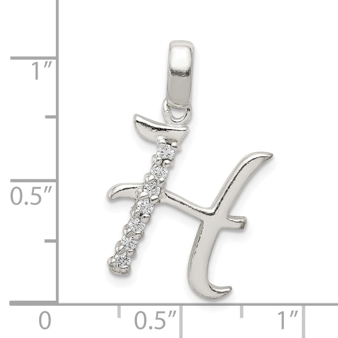 Lovely Rita's Pendants & Charms Sterling Silver CZ Initial H Charm Pendant