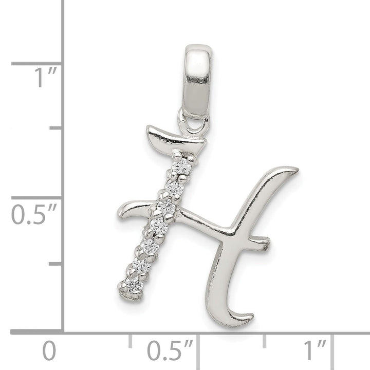 Lovely Rita's Pendants & Charms Sterling Silver CZ Initial H Charm Pendant