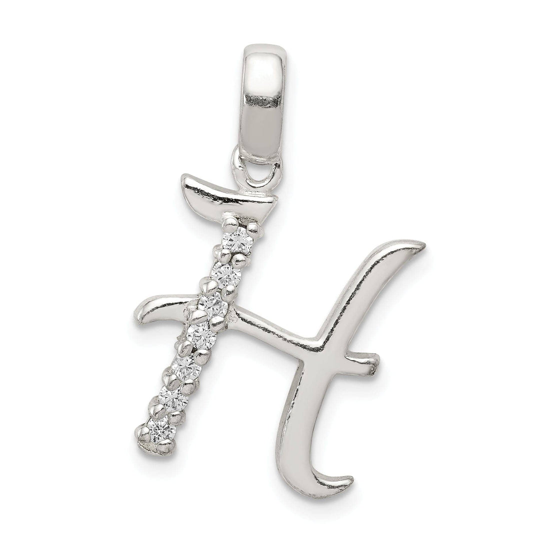 Lovely Rita's Pendants & Charms Sterling Silver CZ Initial H Charm Pendant