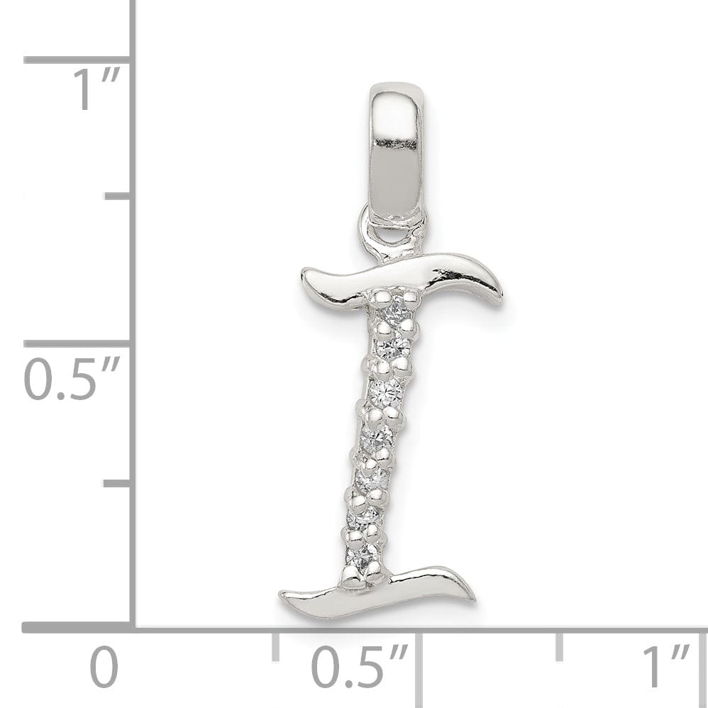 Lovely Rita's Pendants & Charms Sterling Silver CZ Initial I Charm Pendant
