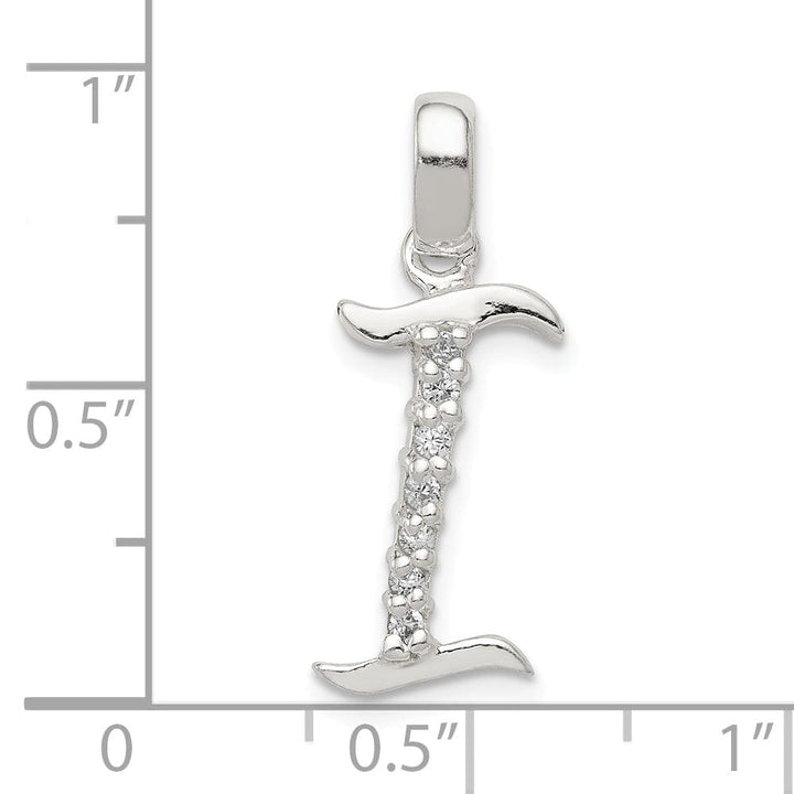 Lovely Rita's Pendants & Charms Sterling Silver CZ Initial I Charm Pendant
