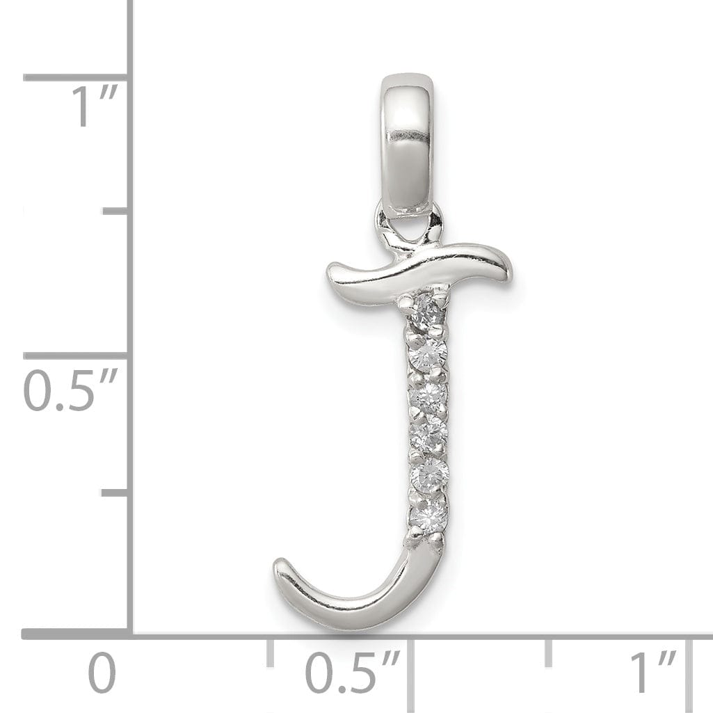 Lovely Rita's Pendants & Charms Sterling Silver CZ Initial J Charm Pendant