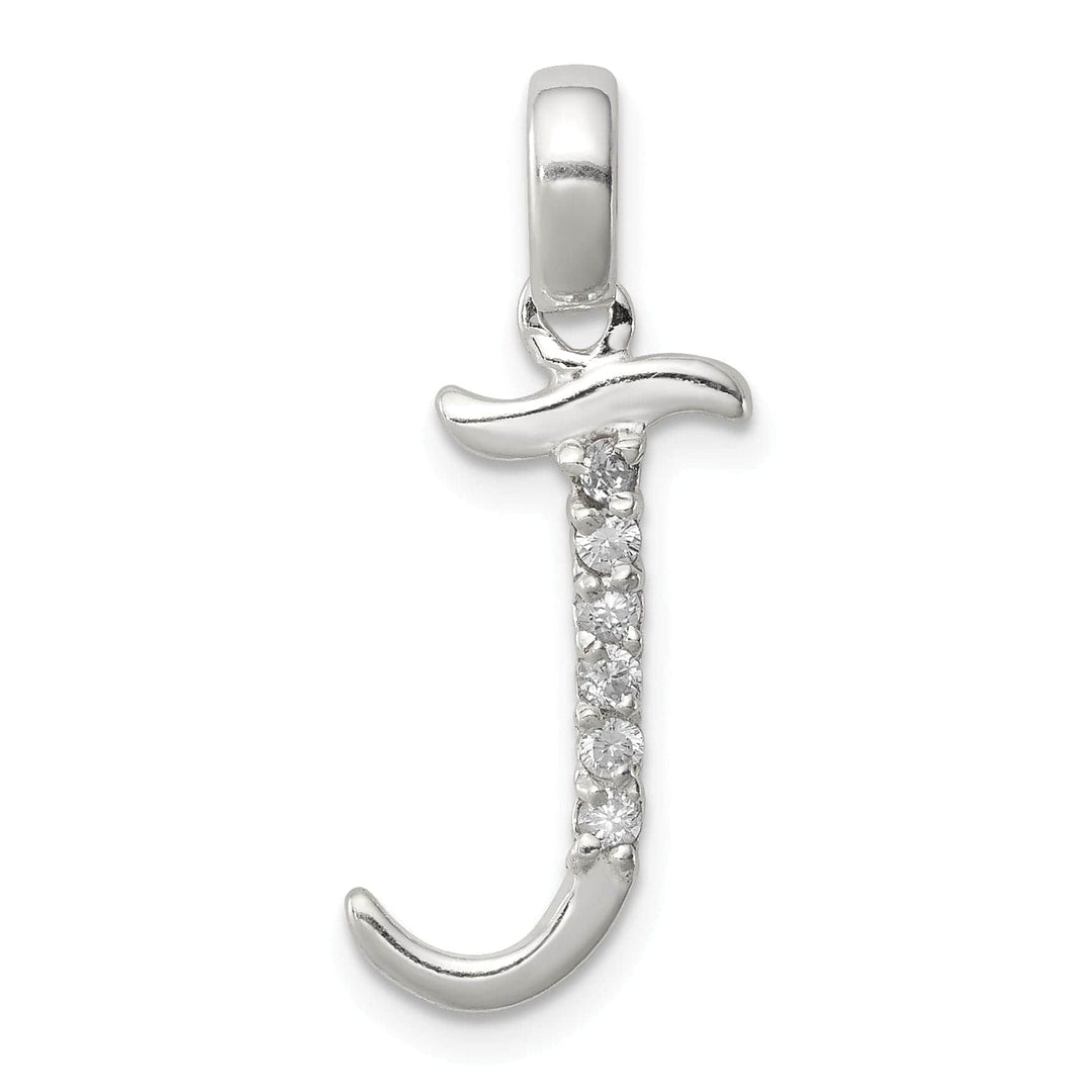Lovely Rita's Pendants & Charms Sterling Silver CZ Initial J Charm Pendant