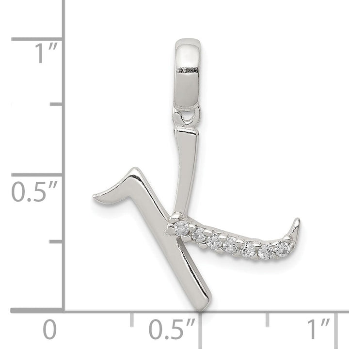 Lovely Rita's Pendants & Charms Sterling Silver CZ Initial K Charm Pendant