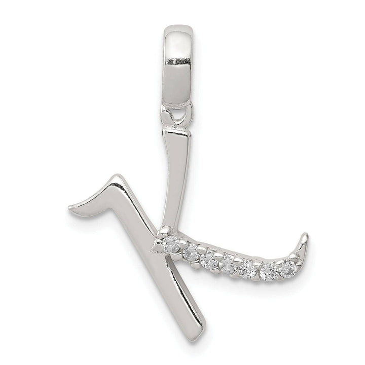 Lovely Rita's Pendants & Charms Sterling Silver CZ Initial K Charm Pendant