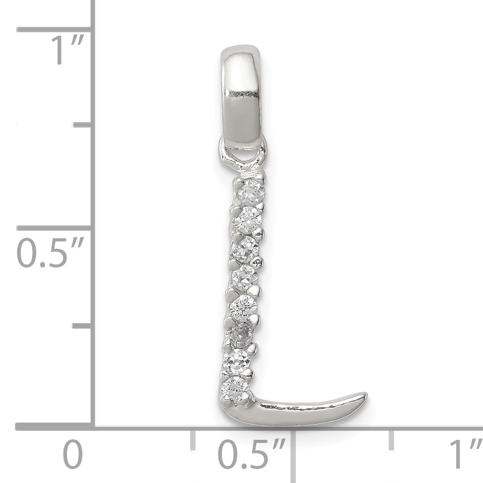 Lovely Rita's Pendants & Charms Sterling Silver CZ Initial L Charm Pendant
