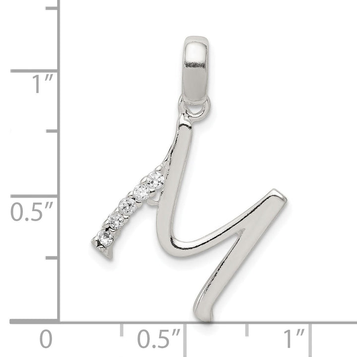 Lovely Rita's Pendants & Charms Sterling Silver CZ Initial M Charm Pendant