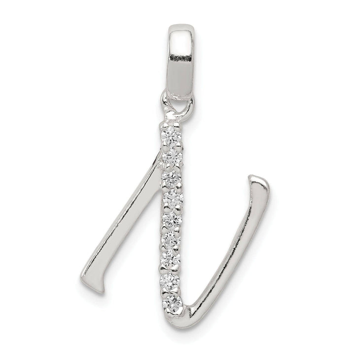 Lovely Rita's Pendants & Charms Sterling Silver CZ Initial N Charm Pendant