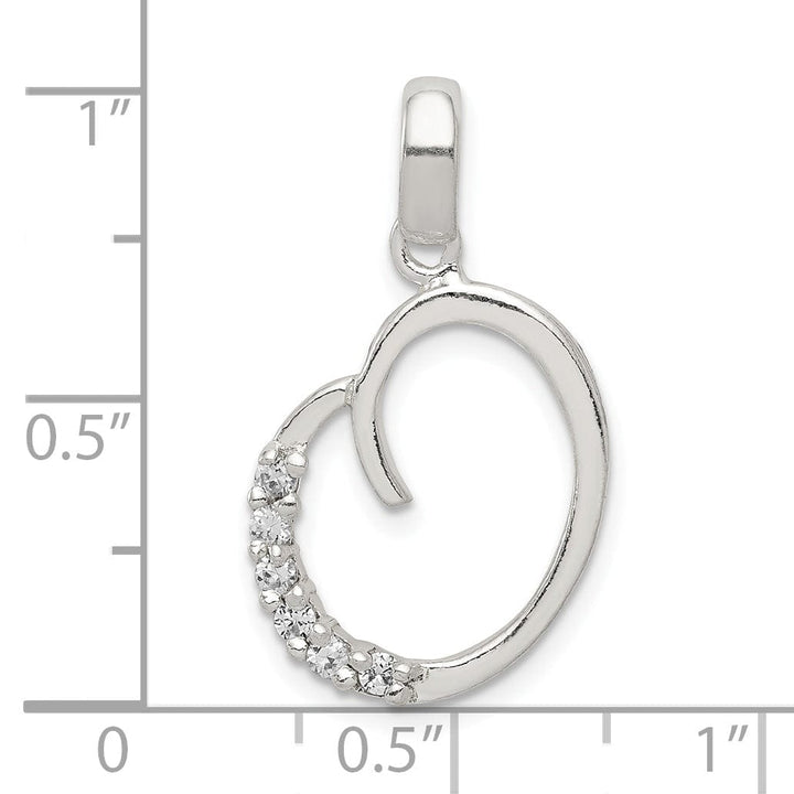 Lovely Rita's Pendants & Charms Sterling Silver CZ Initial O Charm Pendant