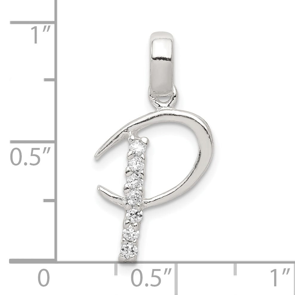 Lovely Rita's Pendants & Charms Sterling Silver CZ Initial P Charm Pendant