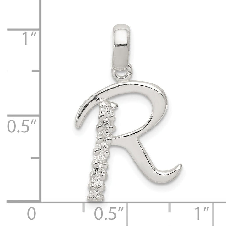 Lovely Rita's Pendants & Charms Sterling Silver CZ Initial R Charm Pendant