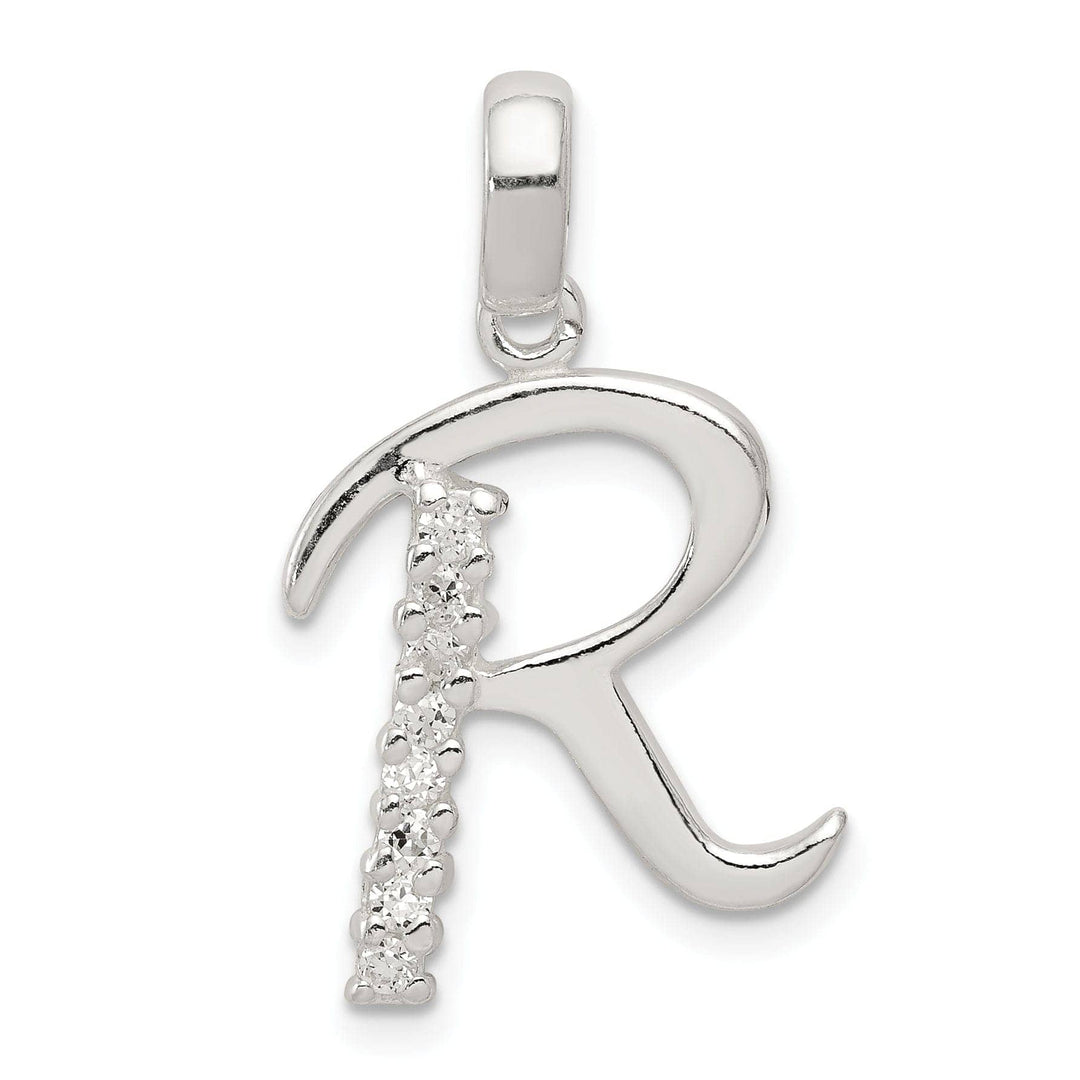 Lovely Rita's Pendants & Charms Sterling Silver CZ Initial R Charm Pendant