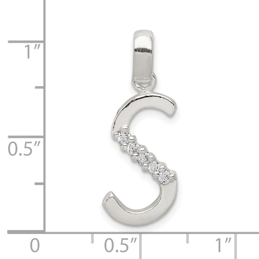 Lovely Rita's Pendants & Charms Sterling Silver CZ Initial S Charm Pendant