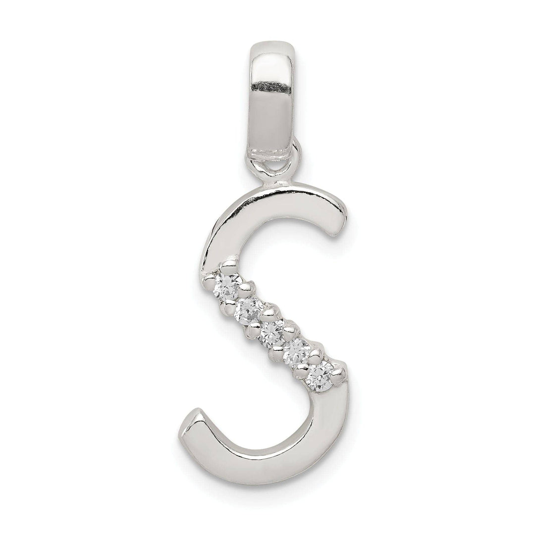 Lovely Rita's Pendants & Charms Sterling Silver CZ Initial S Charm Pendant