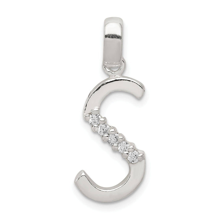 Lovely Rita's Pendants & Charms Sterling Silver CZ Initial S Charm Pendant