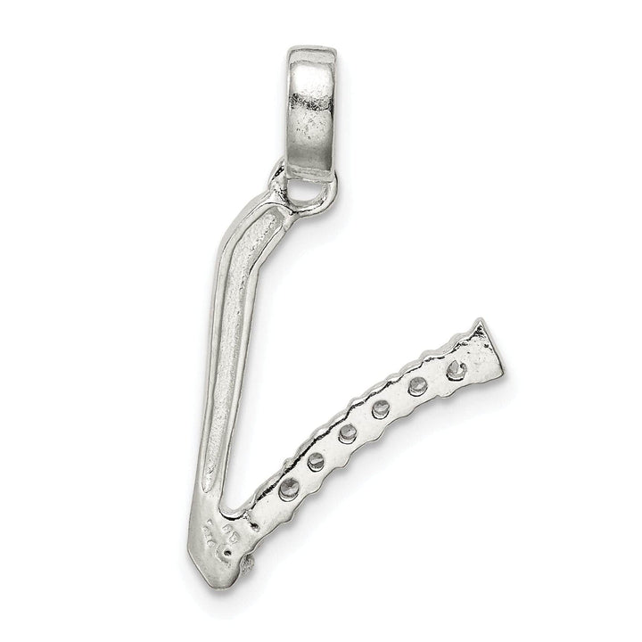 Lovely Rita's Pendants & Charms Sterling Silver CZ Initial V Charm Pendant