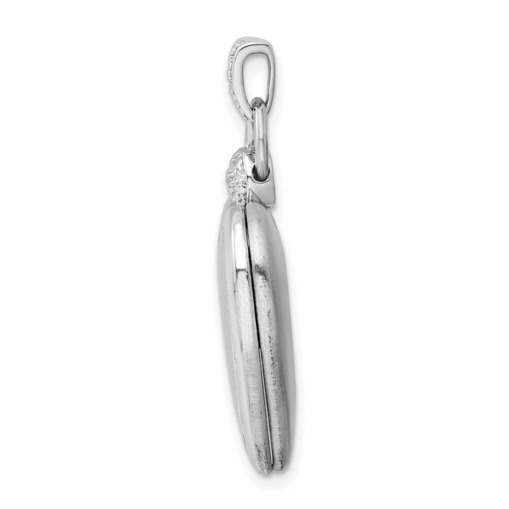 Lovely Rita's Pendants & Charms Sterling Silver Diamond Accented Satin Locket Pendant