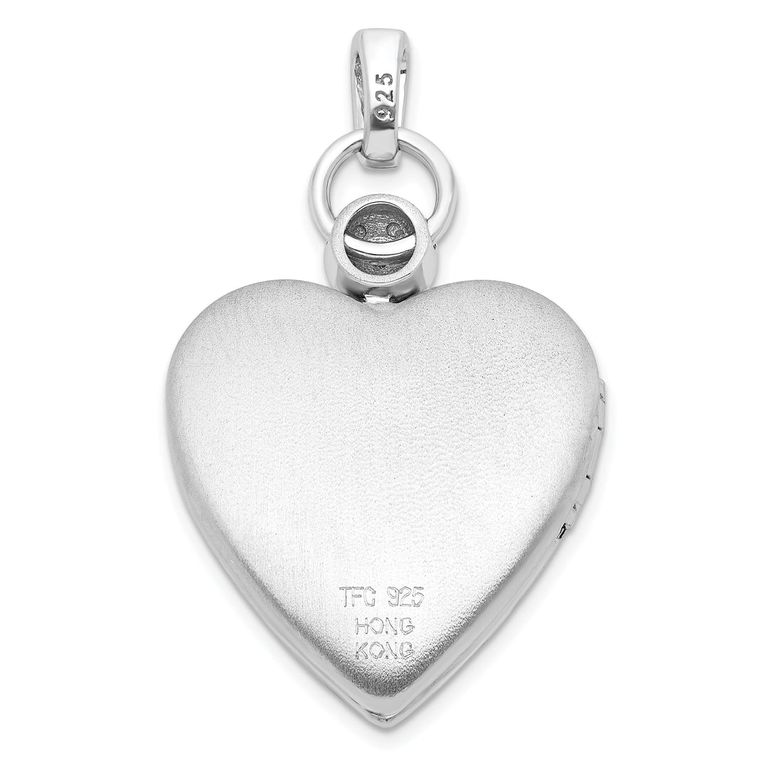 Lovely Rita's Pendants & Charms Sterling Silver Diamond Accented Satin Locket Pendant
