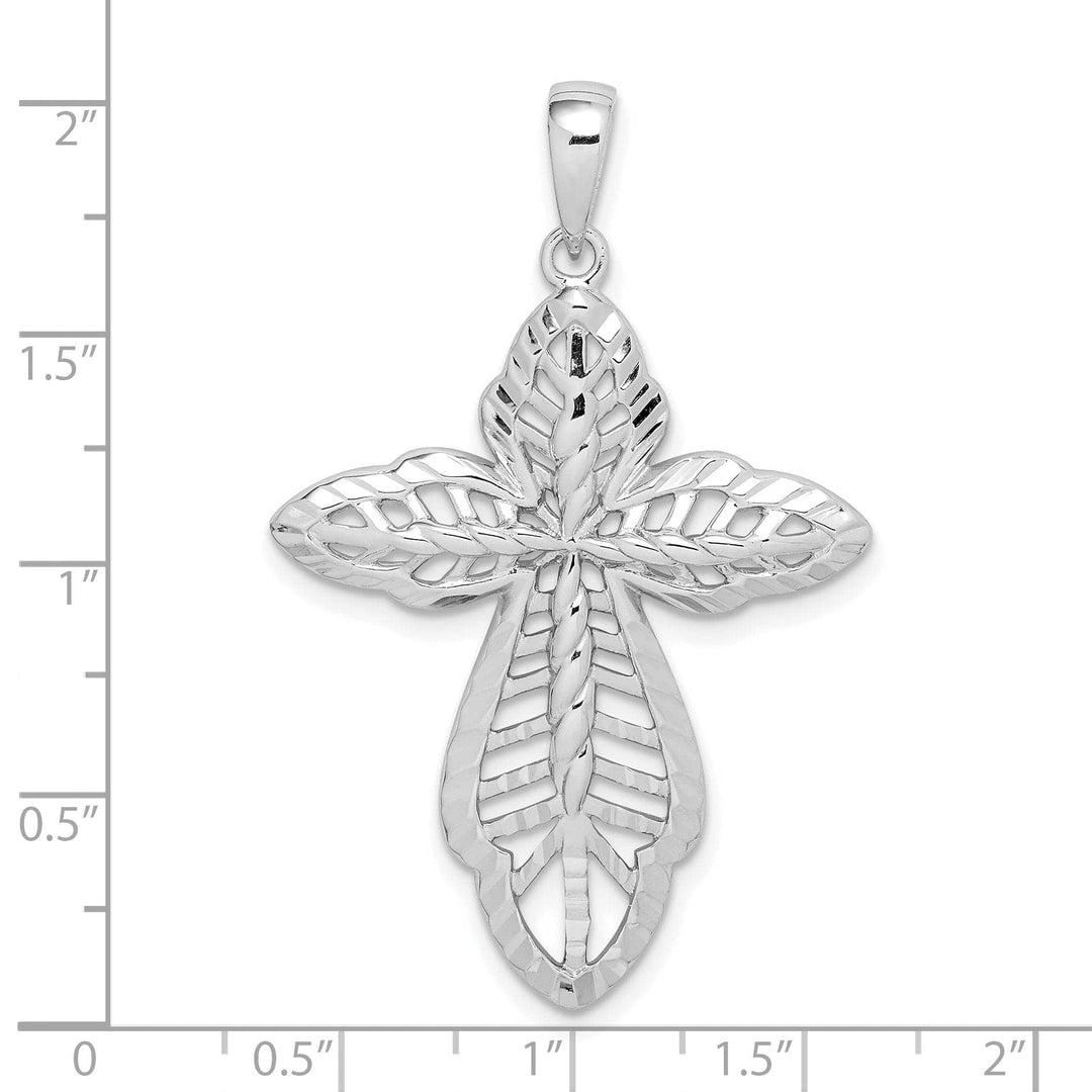 Lovely Rita's Pendants & Charms Sterling Silver Diamond-cut Cross Pendant