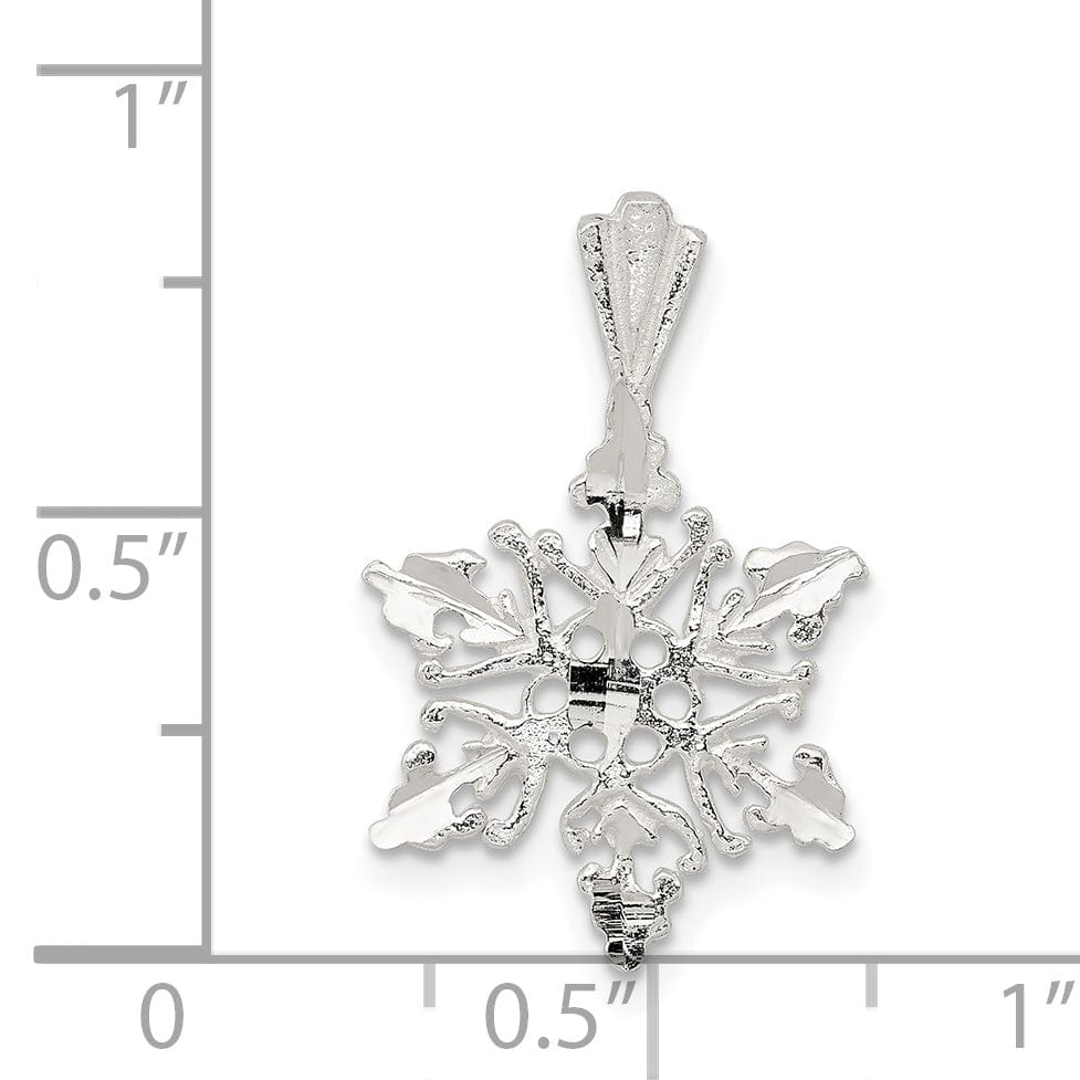 Lovely Rita's Pendants & Charms Sterling Silver Diamond Cut Snowflake Pendant