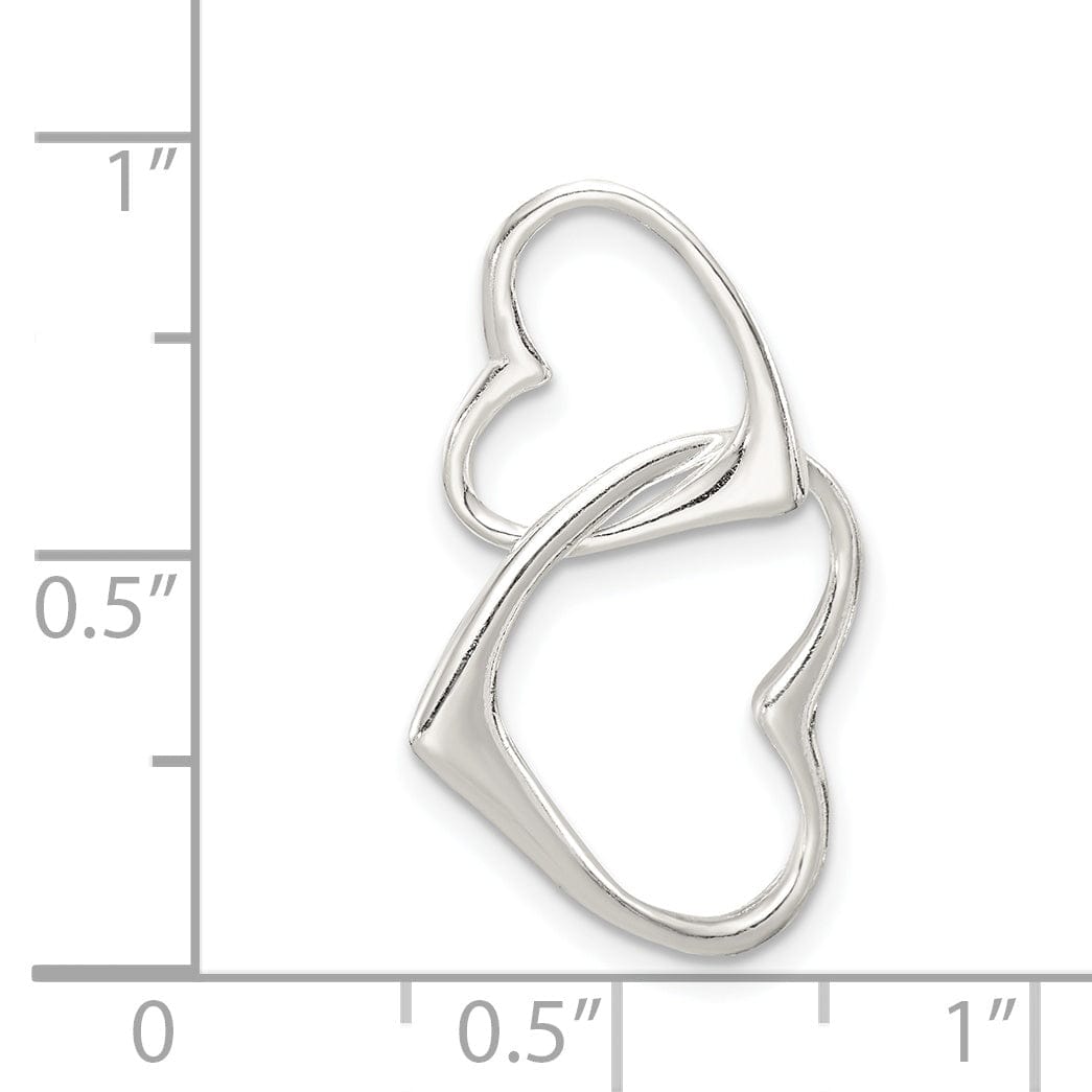 Lovely Rita's Pendants & Charms Sterling Silver Double Heart Slide Pendant