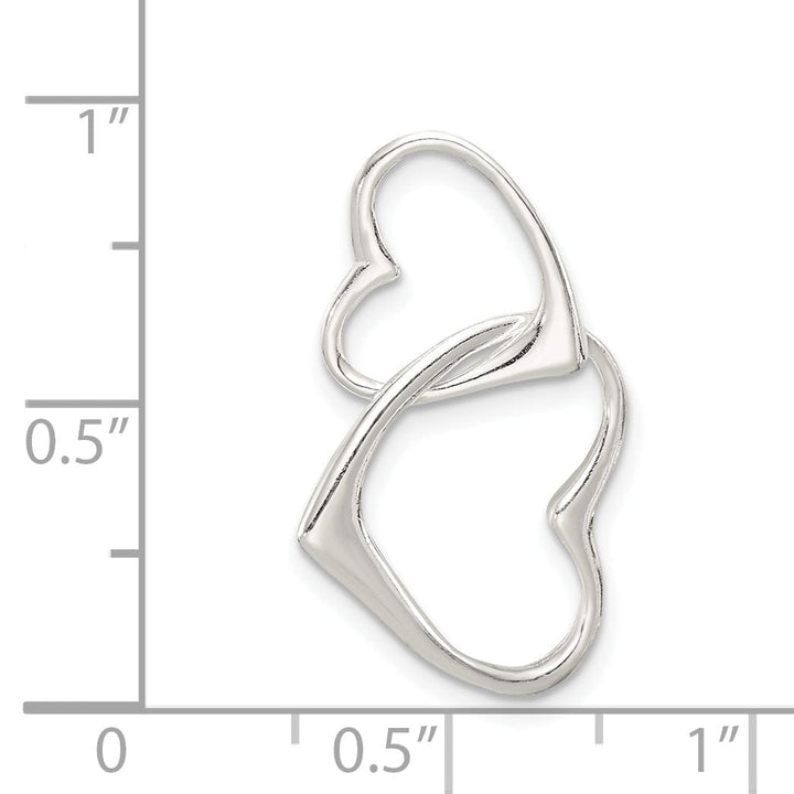 Lovely Rita's Pendants & Charms Sterling Silver Double Heart Slide Pendant