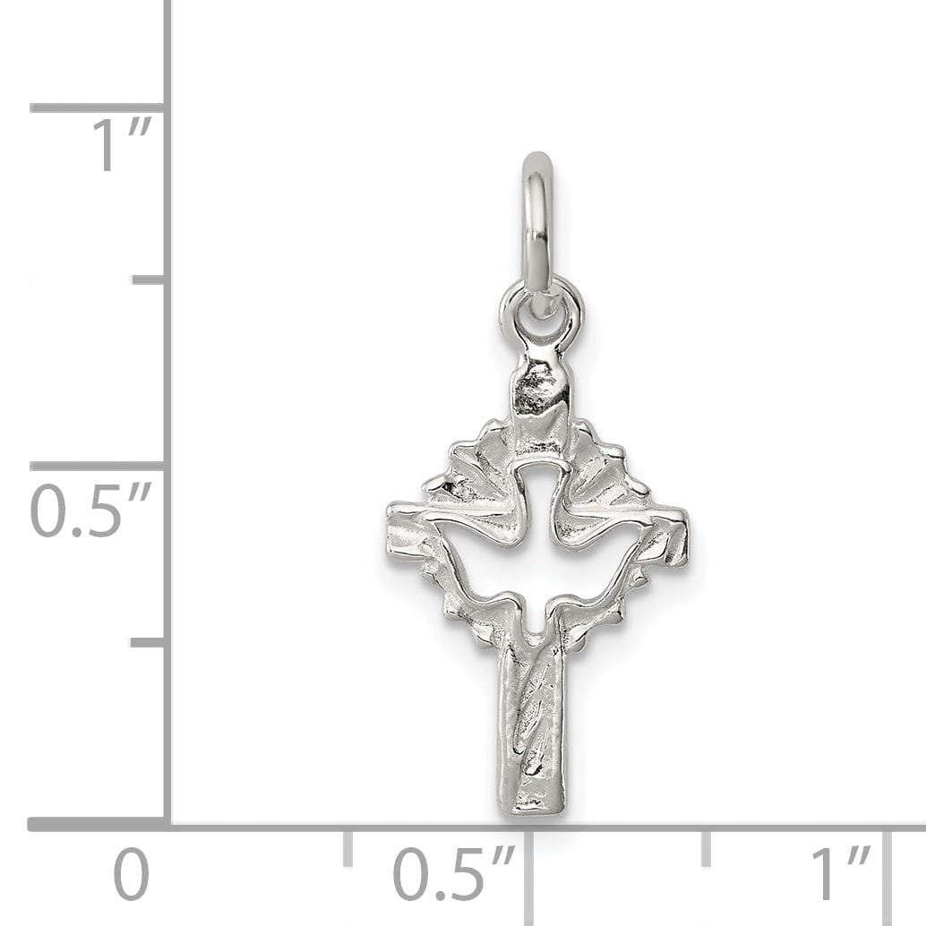 Lovely Rita's Pendants & Charms Sterling Silver Dove Cross Charm Pendant