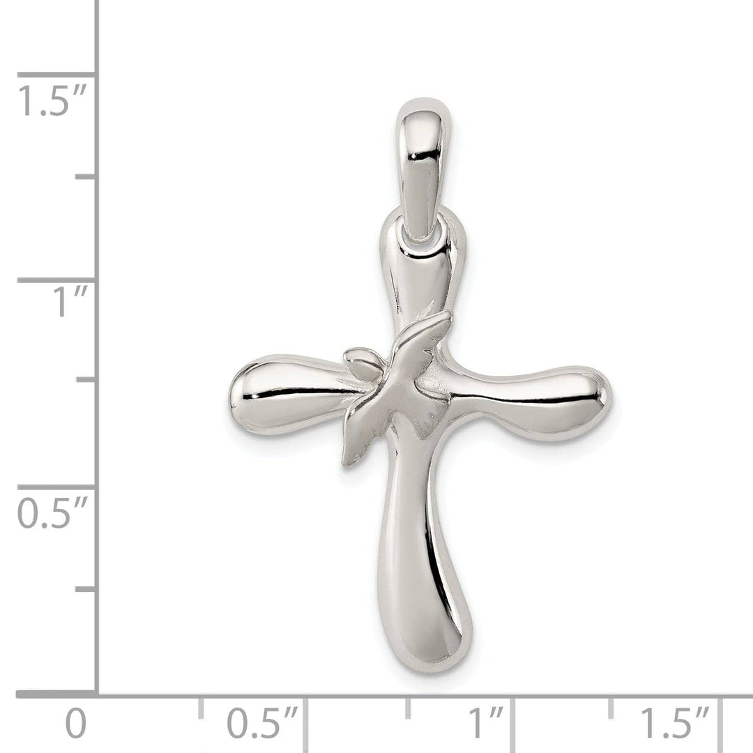 Lovely Rita's Pendants & Charms Sterling Silver Dove Cross Pendant