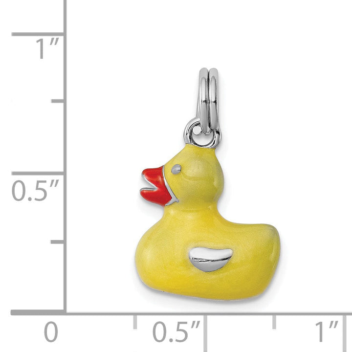 Lovely Rita's Pendants & Charms Sterling Silver Enamel 3-D Duck Charm Pendant