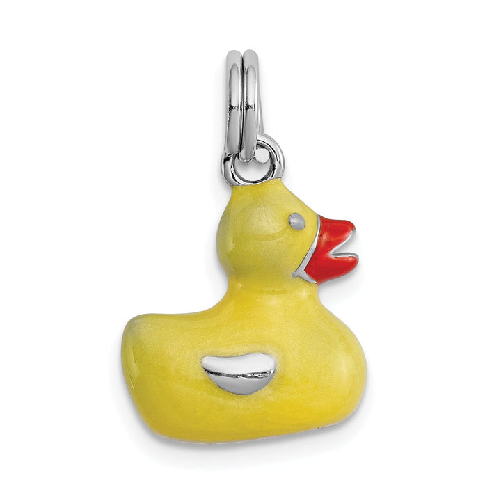 Lovely Rita's Pendants & Charms Sterling Silver Enamel 3-D Duck Charm Pendant